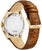 Reloj Citizen para hombre con correa de cuero marrón, caja dorada y esfera blanca