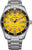 "Reloj Citizen Solar de cuarzo con esfera amarilla y correa de metal"