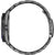 Reloj solar de cuarzo con bisel negro y correa de acero inoxidable, vista lateral