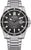 Reloj de hombre con correa de acero inoxidable plateado y esfera negra