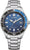 Reloj Citizen para hombre: esfera azul con fecha a las 7, correa de acero inoxidable