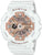 Reloj Casio Baby-G para mujer con caja blanca y esfera naranja, pantalla digital