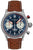 Reloj Bauhaus para hombre: correa de cuero marrón, esfera azul de cronógrafo