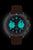 Reloj Bauhaus para hombre con correa de cuero marrón, esfera cronógrafo azul oscuro