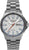 Reloj de hombre con correa de titanio, esfera azul, manecillas rojas y visualización de fecha