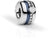 Charm de acero inoxidable con incrustación azul y colgante de corazón brillante en el anillo