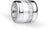 Charm de acero inoxidable con pavé de circonitas e inserciones oscuras, cilíndrico