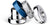 Charm de acero inoxidable con incrustación azul y montura de piedra en forma de anillo, vista lateral