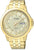 Reloj dorado para hombre con correa de metal, esfera gris claro y visualización de día y fecha