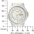 Reloj de pulsera bicolor para hombre: correa de acero inoxidable plateada, esfera clara, fecha LUN 7