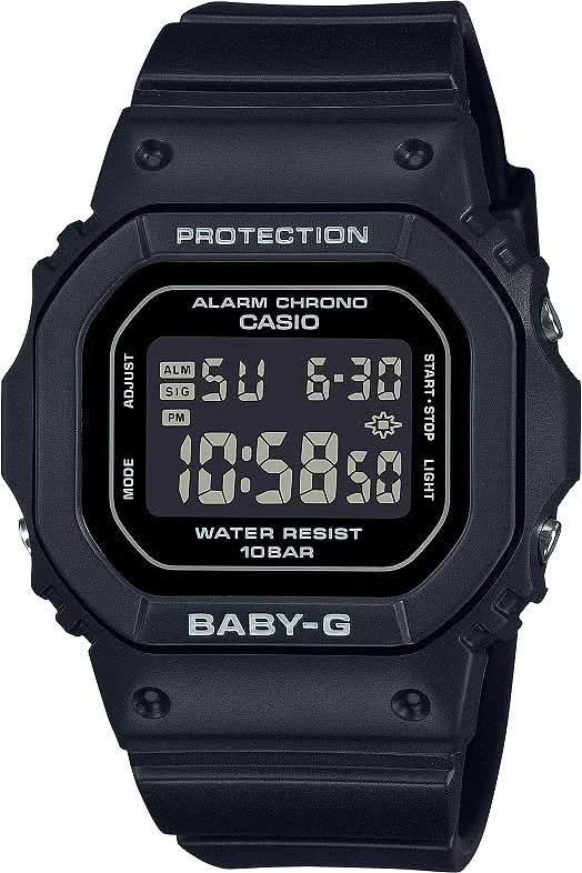 Reloj digital para mujer Baby-G con pantalla LCD negra y correa de plástico negra