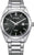Reloj Citizen para hombre con correa de acero inoxidable, esfera negra y visualización de fecha