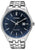Reloj Citizen Eco-Drive: esfera azul, caja redonda de acero inoxidable, brazalete de eslabones