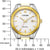 Reloj de hombre con bisel dorado y pulsera plateada, esfera blanca