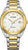 Reloj de hombre con esfera dorada, correa plateada y fecha