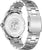 Reloj Citizen con brazalete de acero inoxidable plateado y fondo de caja visible