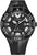 Reloj de buceo con esfera negra, marcadores verdes y bisel giratorio