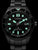 Reloj Citizen Promaster para hombre con esfera negra e índices luminosos verdes, correa de acero