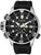 Reloj de hombre con esfera negra, caja de acero inoxidable y correa de caucho negra