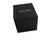 Caja de reloj Bulova, estuche negro con logo en la tapa