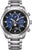 Pulsera de hombre con correa de metal, esfera azul y fase lunar