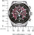 Reloj de hombre con esfera negra, indicador de fases lunares e índices horarios marcados