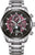 Reloj de hombre con esfera negra, correa de acero inoxidable y visualización de fases lunares