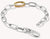 Pulsera de eslabones con eslabones plateados y elemento de conexión dorado