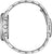 Pulsera de hombre, vista lateral, con caja de acero inoxidable plateado y brazalete de eslabones
