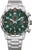 Reloj cronógrafo Citizen deportivo con esfera verde y pulsera de acero inoxidable plateado