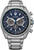 Reloj para hombre con esfera azul de cronógrafo y correa plateada de acero inoxidable