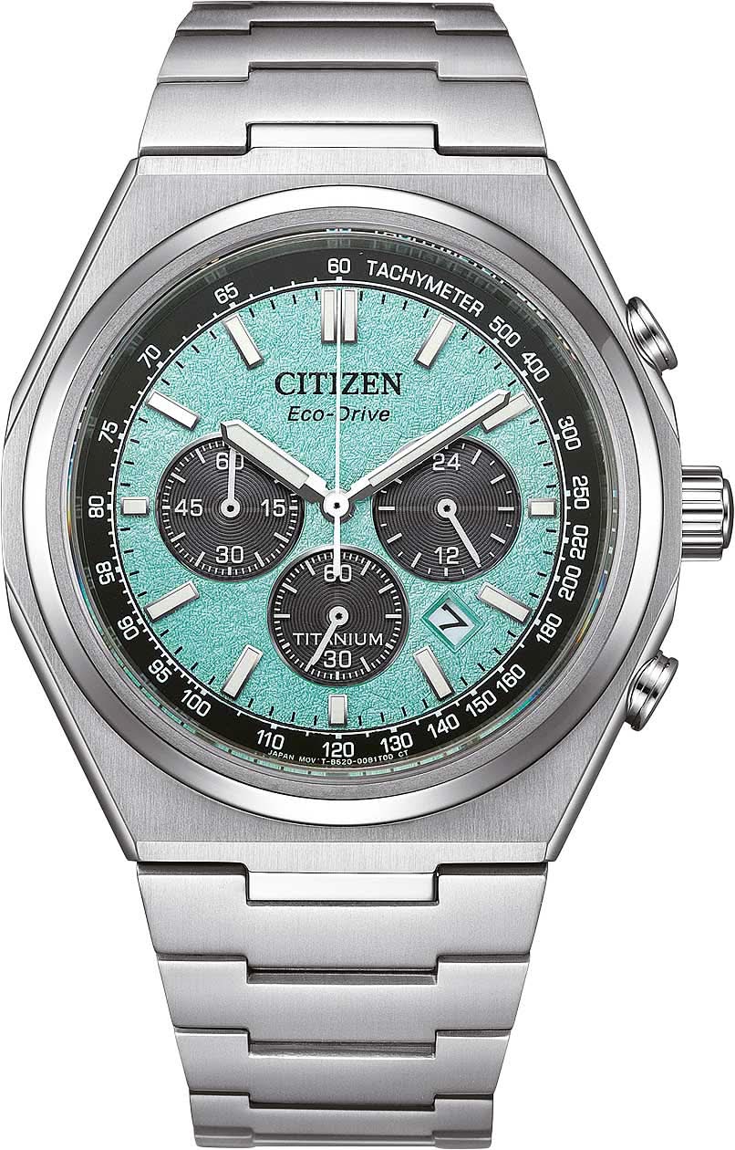 Reloj de hombre con esfera turquesa y correa de titanio plateado