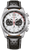 Reloj Citizen para hombre con correa de cuero negra, caja plateada y esfera blanca