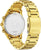 Reloj de hombre con correa de acero inoxidable en tono dorado y tapa trasera impresa