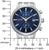 Reloj cronógrafo con esfera azul, caja plateada y brazalete de metal