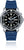 Reloj para hombre con correa de silicona azul, esfera negra y bisel plateado