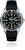 Reloj para hombre con esfera negra, bisel de acero inoxidable y correa de silicona negra