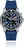 Reloj de hombre: correa de caucho azul, esfera negra con visualización de fecha