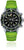 Reloj deportivo para hombre con correa de silicona verde y esfera negra, cronógrafo