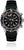 Reloj de hombre con correa de caucho negro, esfera negra y subesferas de cronógrafo