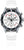 Reloj de hombre con correa de caucho blanco y bisel negro, esfera de cronógrafo