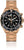Reloj de hombre con correa de acero inoxidable en tono oro rosa y esfera negra con cronógrafo