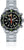 Reloj de hombre con esfera negra, bisel verde y correa de acero inoxidable