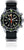 Reloj de hombre con esfera negra, marcadores verdes y correa textil negra