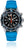 Reloj para hombre con correa de silicona azul y esfera negra, cronógrafo