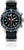 Reloj de buceo con esfera negra, cronógrafo y detalle de bisel azul, correa de tela
