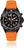 Reloj Chris Benz para hombre con esfera negra y correa de silicona naranja