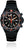 Reloj de buceo con correa negra, esfera negra y bisel rojo