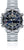 Reloj de buceo con correa de metal, esfera negra y visualización de fecha