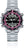Reloj de mujer, pulsera de acero inoxidable plateado, esfera negra, bisel rosa